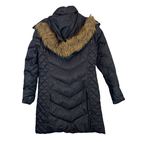 Kenneth Cole Reaction Black Down Puffer Coat Size Small - Picture 2 of 15